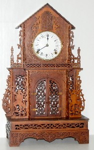 German Fretwork Shelf Clock — Antique Clocks Price Guide