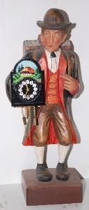 Carved Wooden Clock Peddler — Antique Clocks Price Guide