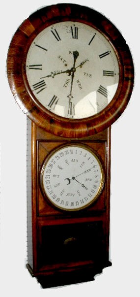 Welch Double Dial Weight Driven Calendar Clock — Antique Clocks Price Guide
