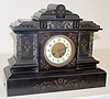 French Japy Freres Marble and Slate Mantle Clock