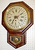 E.N. Welch Rosewood Calendar Schoolhouse Clock