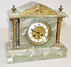 French D'argent Green Onyx Mantle Clock