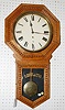 Gilbert Consort Oak Carved Schoolhouse Clock