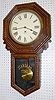 New Haven Carved Oak Schoolhouse Clock