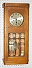 German Max Bohnel Beveled Glass Oak Box Clock