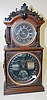 Walnut Ithaca 3 1/2 Double Dial Calendar Clock