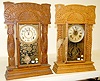 2 Ingraham Pressed Oak "Atlantic" Kitchen Clocks