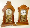 2 Oak Case Time and Strike Kitchen Clocks