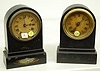 2 Small Antique Terry Iron Case Shelf Clocks