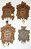 4 Keebler and Lux Pendulette Cuckoo Clocks