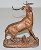 Antlered Elk Stag Metal Clock Statue