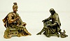 2 Seated Male Metal Clock Statues