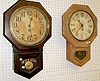 2 Short Drop School House Clocks