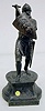 Clock Statue of Warrior With Sword and Shield