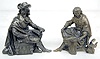 2 Clock Statues: Musketeer and Seated Man