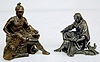2 Seated Male Metal Clock Statues