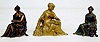 3 Seated Lady Metal Clock Statues