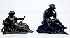 Seated and Reclining Women Metal Clock Statues