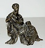 Seated Lady Metal Clock Statue