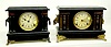 2 Sessions Enamel Marbleized Mantle Clocks