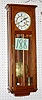 German 2 Weight Beveled Glass Box Clock