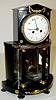 French Silk String Empire Mirror Back Shelf Clock