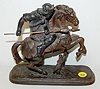 Antique Warrior on Horse Clock Statue