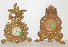 2 Antique Iron Clocks, Dragon, Angel
