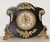 Black Mantle Clock w/ Metal Trim