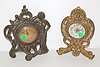 2 Antique Iron Clocks, Lady and Dolphin