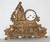 French Figural Clock w/ Lady and Flowers