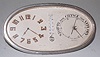 French 3 Function Oval Desk Clock