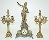 Auguste Moreau 3 Piece Lady Clock Set