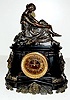 Ansonia "Pompeii" Iron Case Clock W/ Lady Top