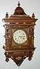 Antique Lenzkirch Style Bronze and Wood Wall Clock