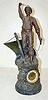 Antique French Statue Clock, Man in Boat