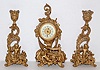 Ansonia "Silva" 3pc Miniature Cherubs Clock Set