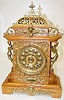 Ansonia Cabinet "E" Clock, Oak W/ Metal Trim