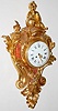 French Bronze Cartel Clock W/ Cherub and Rooster