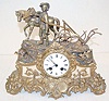 Antique French Clock W/ Farmer, Horse and Plow