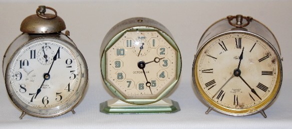 3 Antique Metal Alarm Clocks — Antique Clocks Price Guide