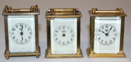 3 Miniature Waterbury Carriage Clocks — Antique Clocks Price Guide