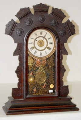 Dark Oak 8 Day T &amp; S Alarm Kitchen Clock — Antique Clocks Price Guide
