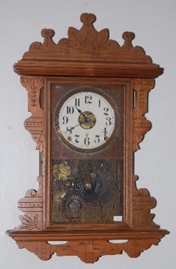Seth Thomas Walnut T &amp; S Hanging Clock — Antique Clocks Price Guide