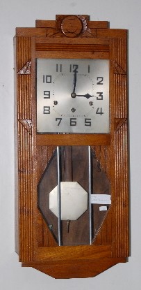 Hamburg German Oak Wall Hanging Box Clock — Antique Clocks Price Guide