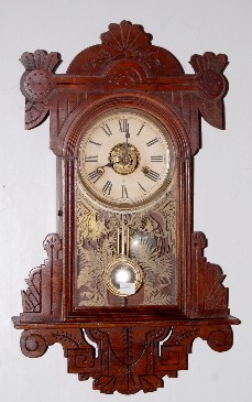 Gilbert Oak Carved Wall Clock — Antique Clocks Price Guide