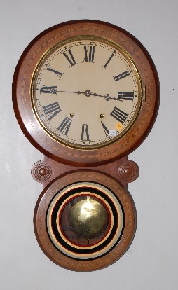 English Inlaid 8 Day T &amp; S Wall Clock — Antique Clocks Price Guide