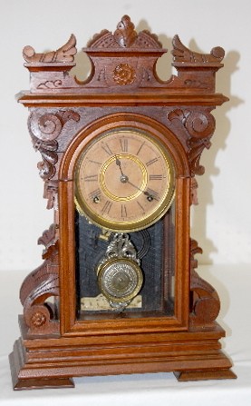 Ansonia Walnut "Peru" 8 Day Parlor Clock — Antique Clocks Price Guide