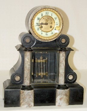 French Marble and Slate Mantel Clock — Antique Clocks Price Guide