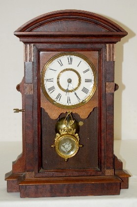 Walnut Arch Top T &amp; S Parlor Clock — Antique Clocks Price Guide